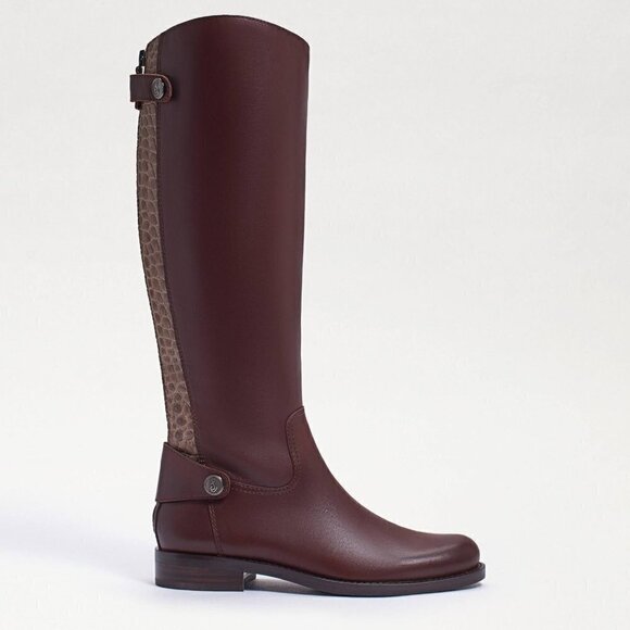 Sam Edelman Brown Heeled Boots with Textured Back - Picture 1 of 8